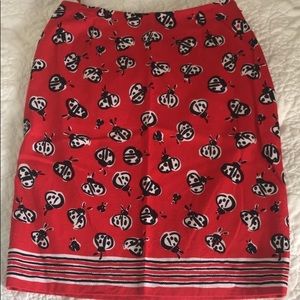 Talbots Ladybug Pencil Skirt
